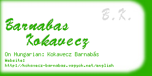 barnabas kokavecz business card