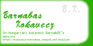 barnabas kokavecz business card